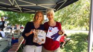 Winner of the pie contest,  Janet Kozusko.  She received a signed copy of Meringue, written by one of my fellow judges and resident of the neighborhood, Linda Jackson.  Janet said she'd been trying to replicate her mother's apple crumb pie for years.  Looks like she succeeded!  