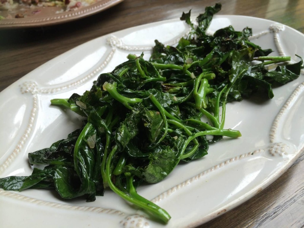 Grilled Broccolini--Garlic Anchovy Salsa, Califronia Chilies