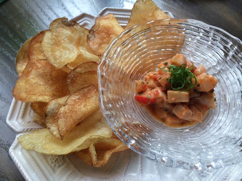 Kampachi Ceviche--Mike Lay's Ginger Beer, Potato Chips