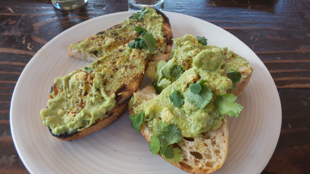 Avocado Toast, cilantro, chilis