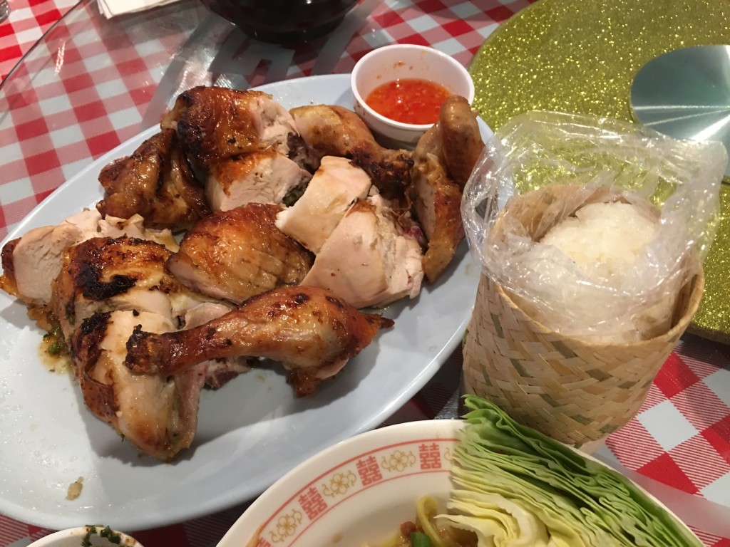 Kai Yaang. Roasted Chicken served with Spicy/Sweet/Sour Sauce and Tamarind Sauce.