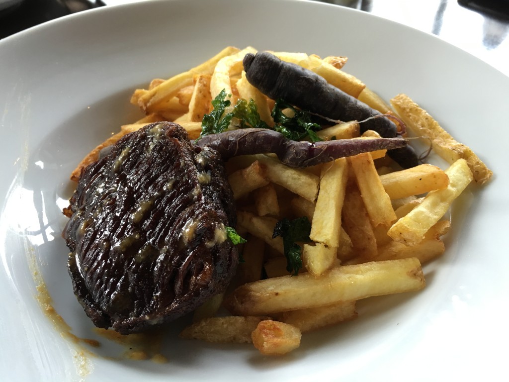 Short Ribs: yukon gold fries, carrots.