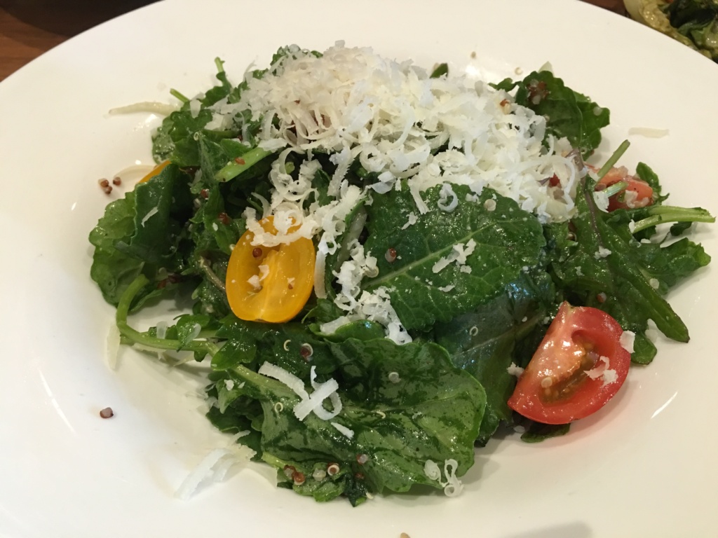 Fresh Baby Kale. Red and white quinoa, fennel, heirloom cherry tomatoes, manchego.