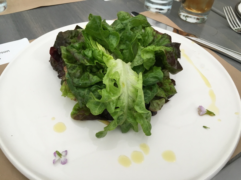 Salade Verte. "The garden of" farms market greens, preserved lemon vinaigrette.